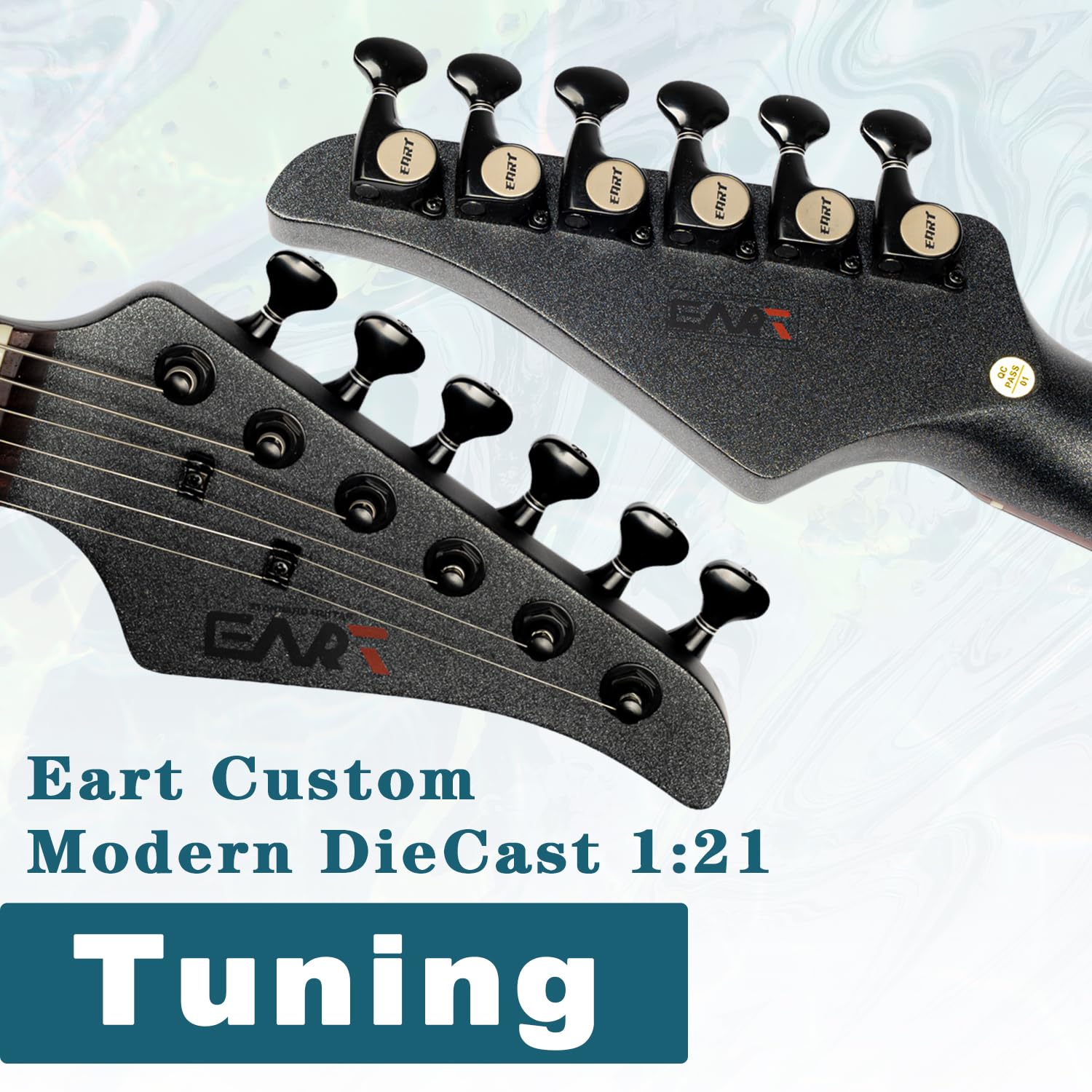 EART Gitarre TL-281 Geröstete Bookmatch Mahagoni Körper, Jumbo Edelstahl, geölte Knochen Rock Metal E-Gitarren