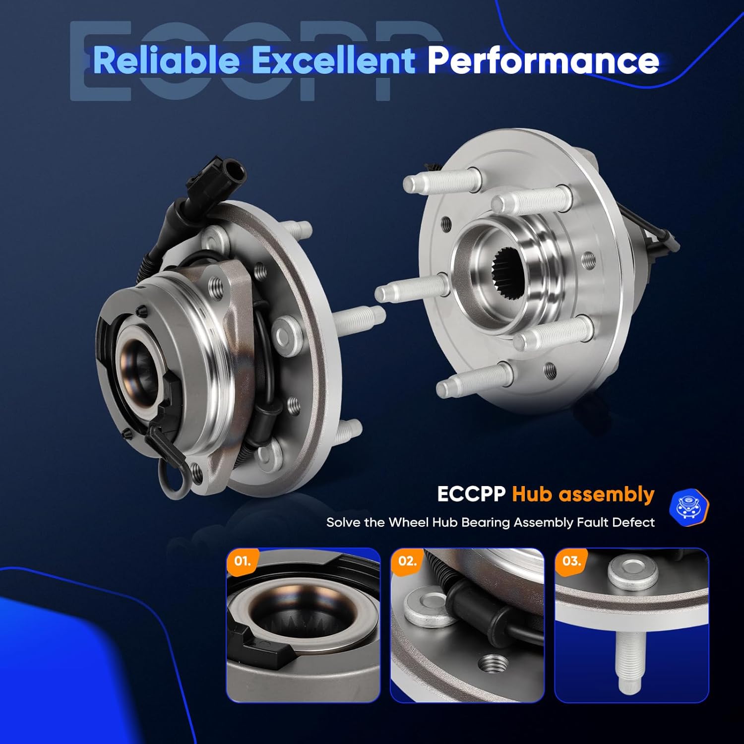 ECCPP 513232 Front Wheel Hub Bearing Assembly For Mercury MONTEREY 2004-2007,For Ford FREESTAR 2004-2007 Sensor Wire