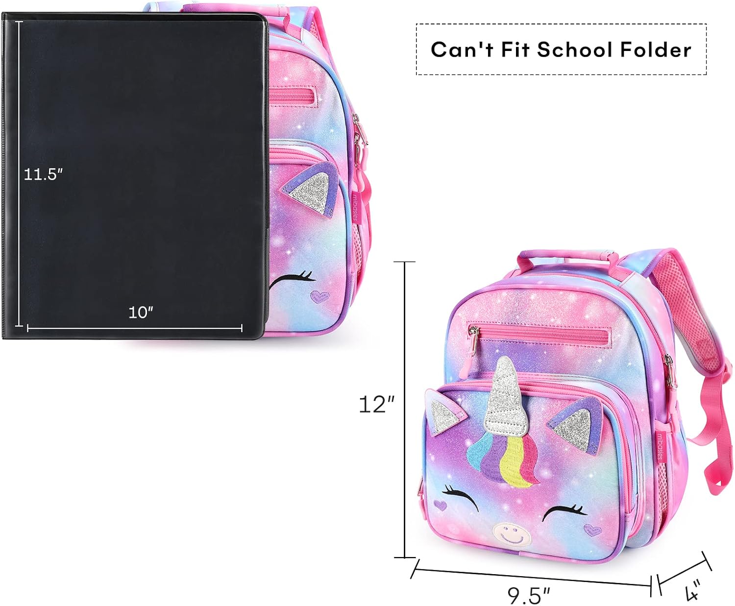 Toddler Backpack for Girls 2-4: Cute Kids Backpacks for Girls - Preschool Kindergarten Backpack - Unicorn Bangs thumbnail