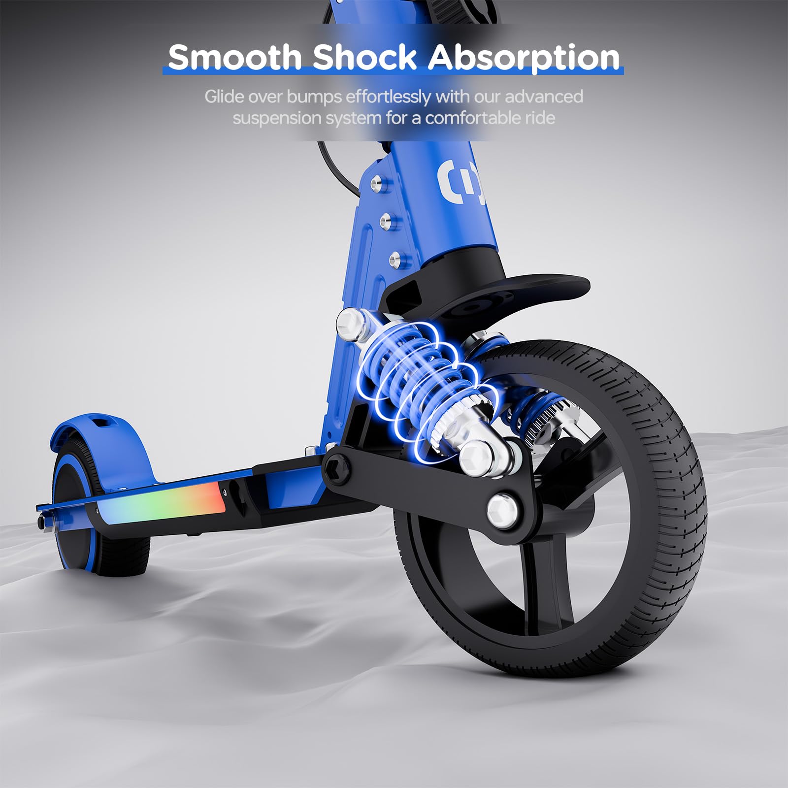 S5 Trottinette électrique Pliable pour Enfants de 6 à 14 Ans avec éclairage LED, pneus Tout-Terrain de 6,5", jusqu'à 14 km/h, pour Enfants de 6 à 14 Ans, Bleu