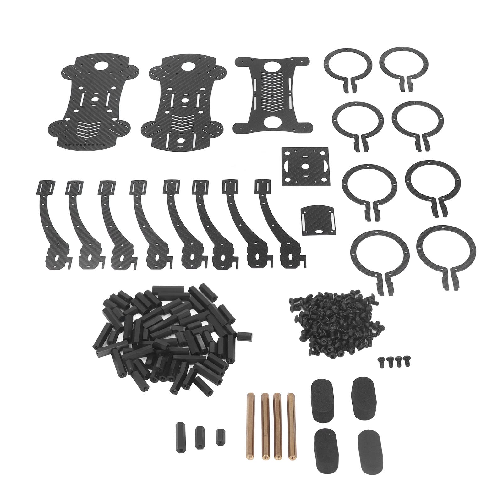 Quadcopter-Rahmen-Kit, F450 Kohlefaser Leichtes Gewicht Hohe Festigkeit und Schlagzähigkeit DIY-Installation Drone Frame Kit 4 Kupfersäulen Racing-Drohnenrahmen für 50mm Ducted Fan