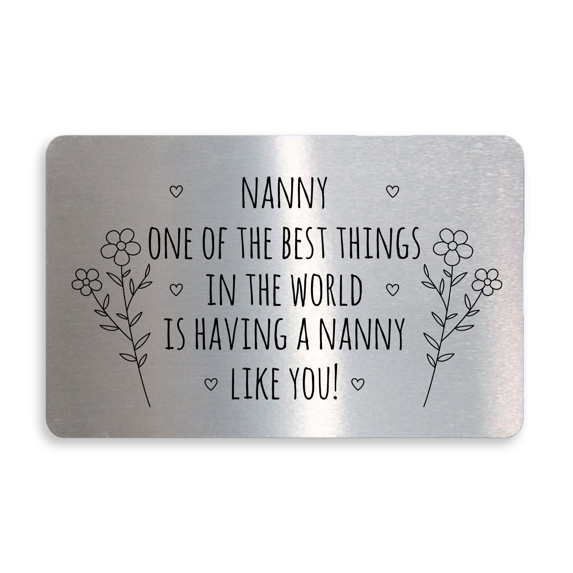 Gift For Nanny Birthday Mothers Day Metal Card Thank You Gift From Grandchildren Keepsake