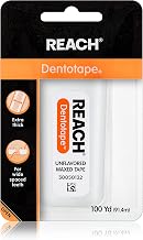 REACH Dentotape Waxed Dental Floss Tape, Unflavored, Extra Wide Floss, Shred & Frey Resistant, Plaque Remover for Teeth, Easy on Gums & Teeth, Oral Care, PFAS Free, for Adults & Kids, 1 Pack, 100 yd