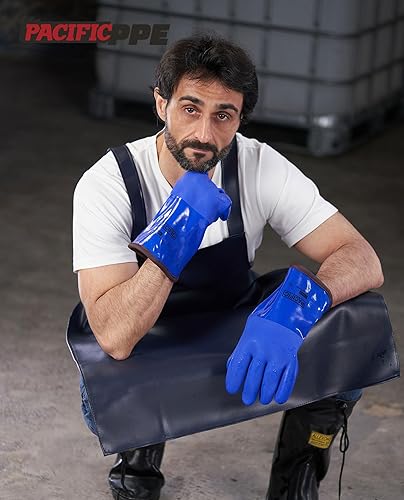 Miniatura 7 de PACIFIC PPE 3 pares de guantes de congelador con aislamiento térmico para invierno, resistentes a productos químicos y aceite, impermeables, hombres