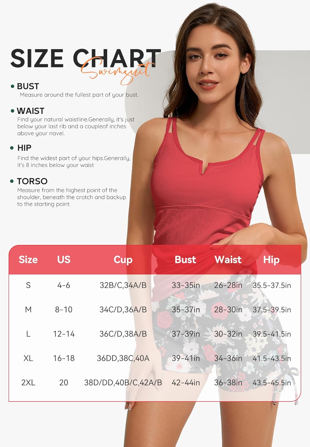 Zando Tankini Swimsuits for Women Tummy Control Bathing Suits Two Piece Swim Suits with Shorts Womens Tankini Top - Image 6