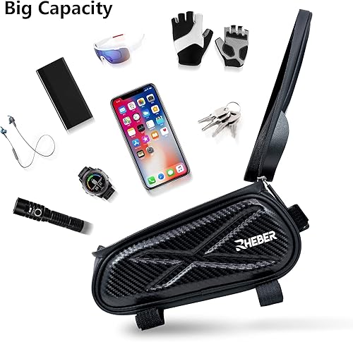 Miniatura 3 de Bolsa de soporte para teléfono de bicicleta, tubo superior de montaje en marco frontal, bolsa impermeable para teléfono celular, accesorios para
