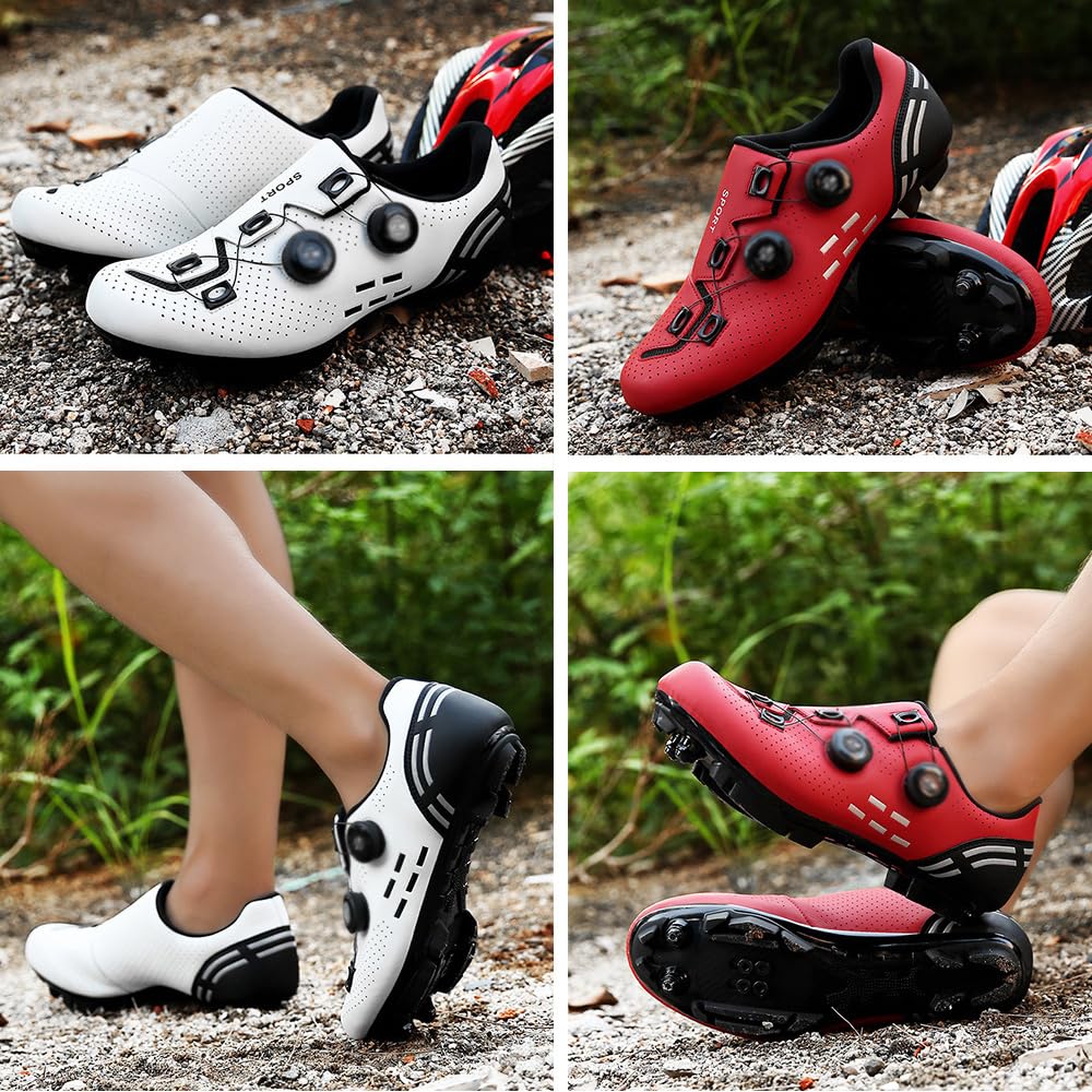 ENEN Zapatillas de Ciclismo para Hombre Mujer, MTB Zapatos Bicicleta de Montaña Compatibles con Look SPD Lock, Unisex Zapatillas de Bicicleta de Montaña