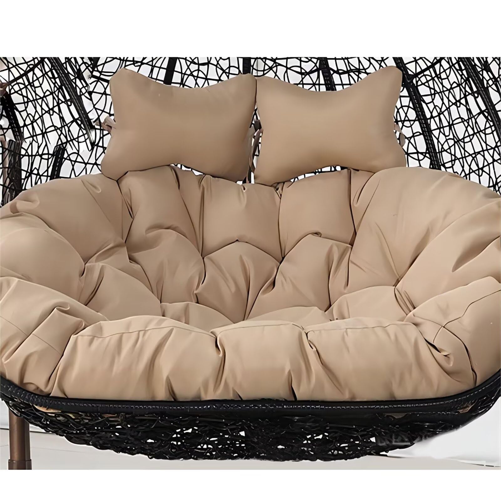 HYCBTC Water Proof Hanging Egg Chair Cushions Replacement, Cushion Only, Double Swing Chair Cushion,Waterproof Thicken Hanging Basket Seat Cushion, 2