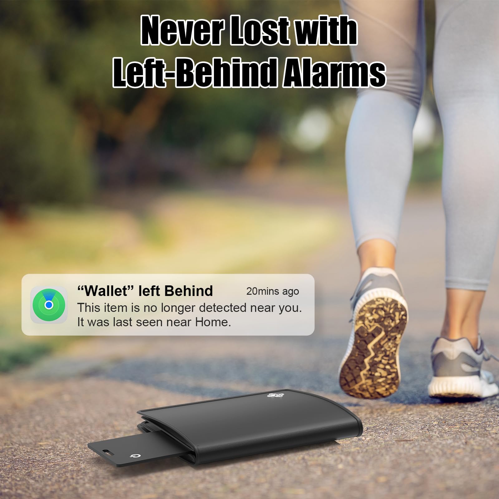 Scheda di tracciamento del portafoglio, Bluetooth Tracker Smart Finder per Apple Find My[certificato MFi], cercatore di carte iPhone ricaricabile IP68 impermeabile 0,2 cm sottile chiavi localizzatore