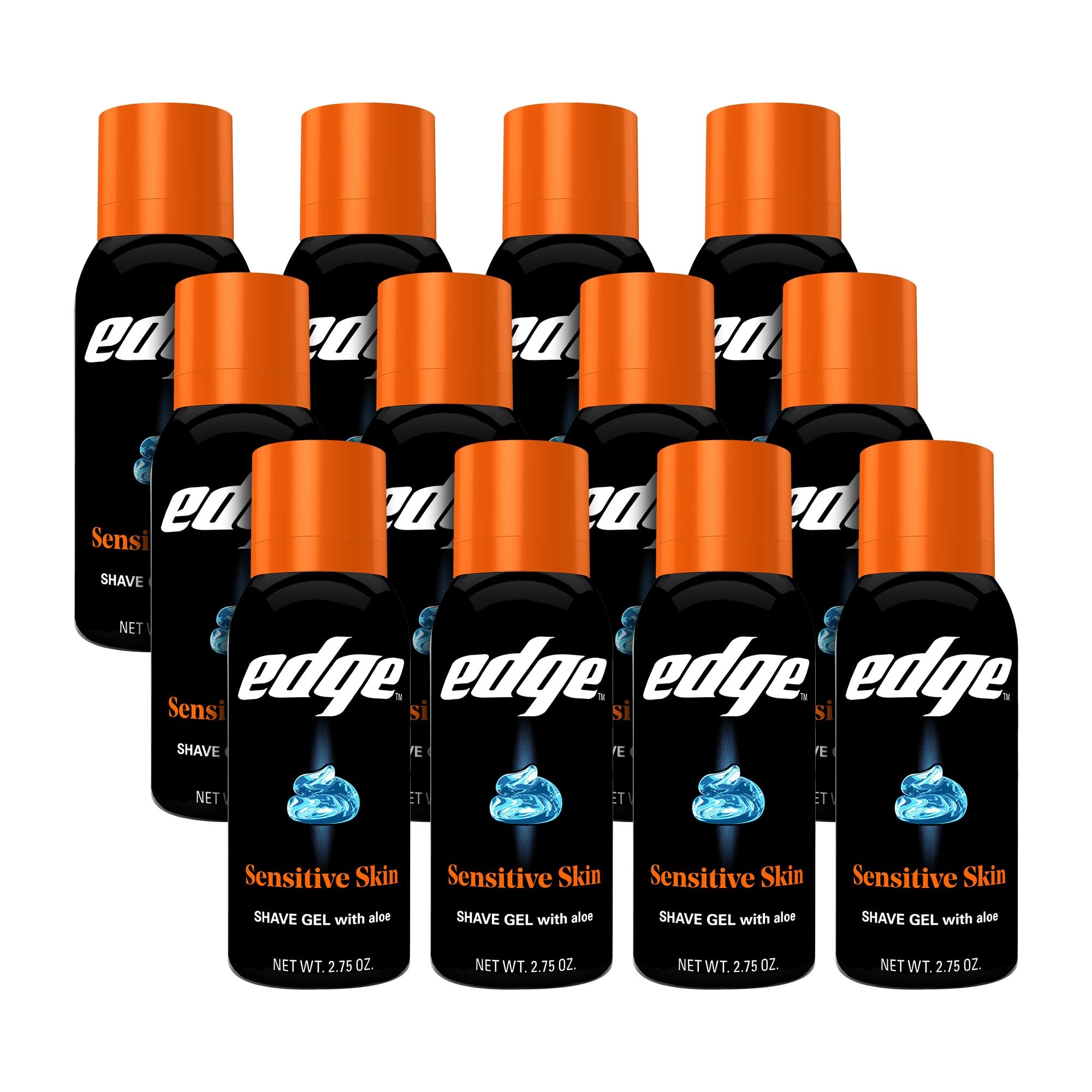 Edge Shaving Gel for Men Sensitive Skin with Aloe 12 Pack - Shave Gel For Men That Moisturizes