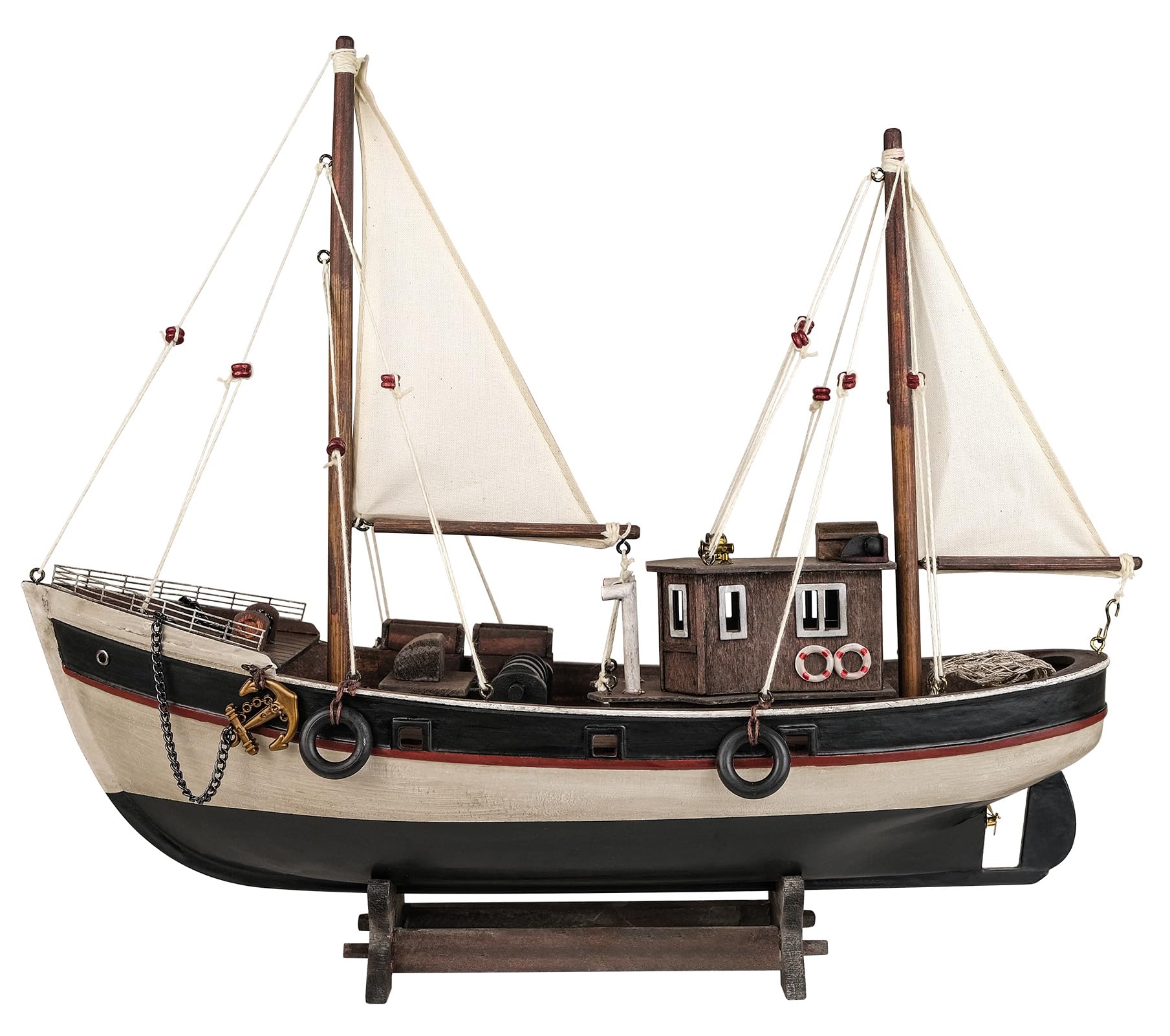 Amazon.co.jp: SAILINGSTORY 木製釣りボートモデル 船 ヨット 装飾 15