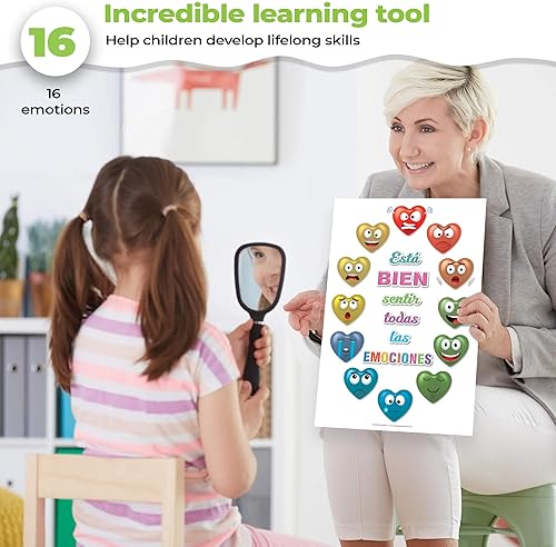 Miniatura 5 de DeeDee's Workshop Tabla de 4 sentimientos españoles para niños, pósteres en español para aula, pósteres de zonas de regulación, artículos