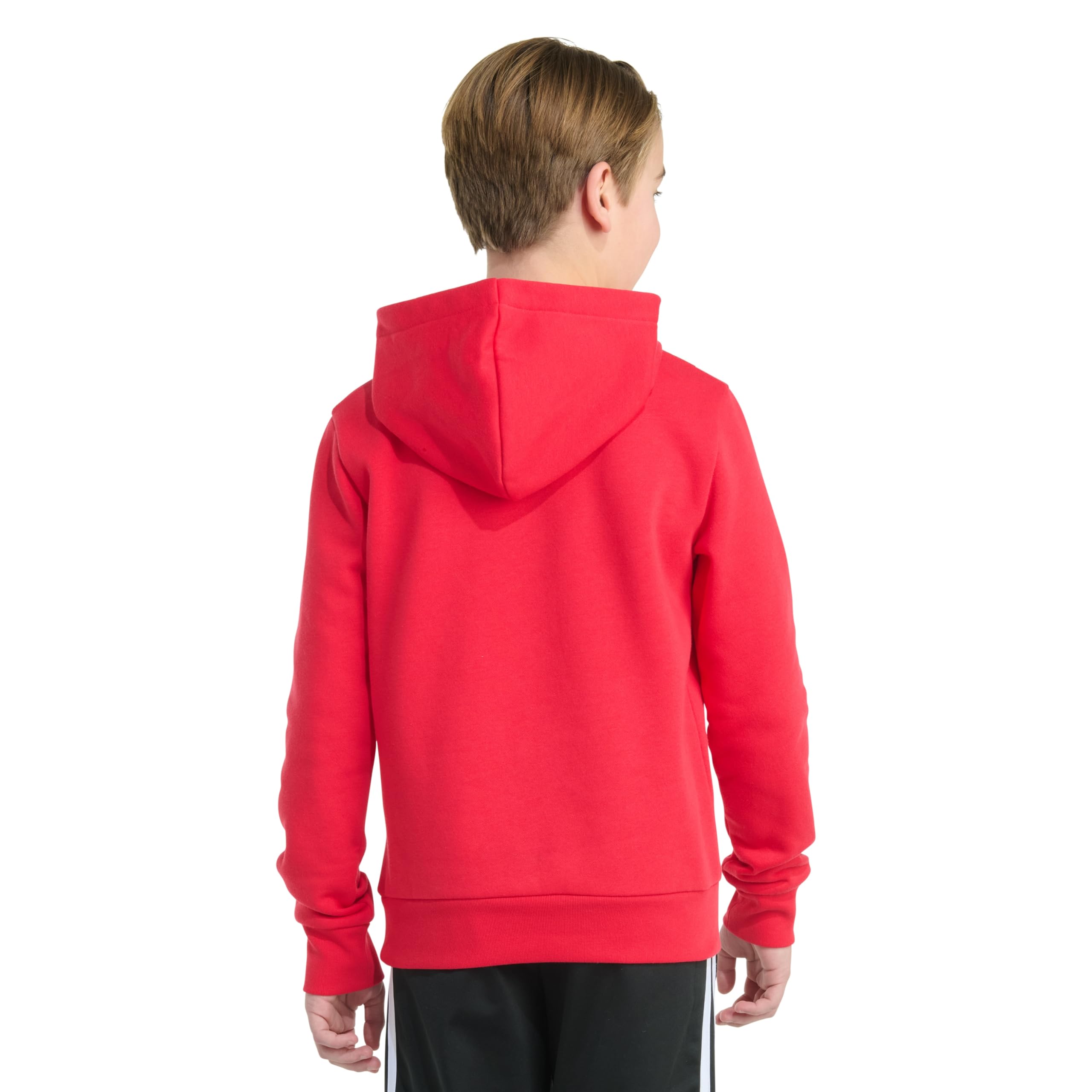 adidas Chłopięca bluza z kapturem z długim rękawem Essential Big Logo polarowa bluza z kapturem, czysty rubin, 8