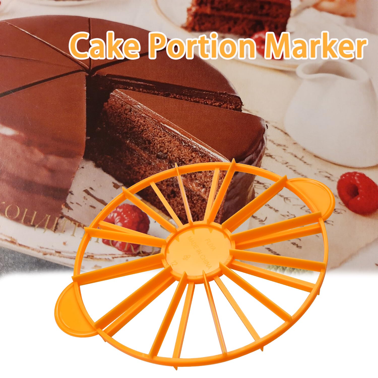DetonTsai Cake Divider Slicer - 14/16 Piece Portion Cutter, Plastic Baking Tool, White