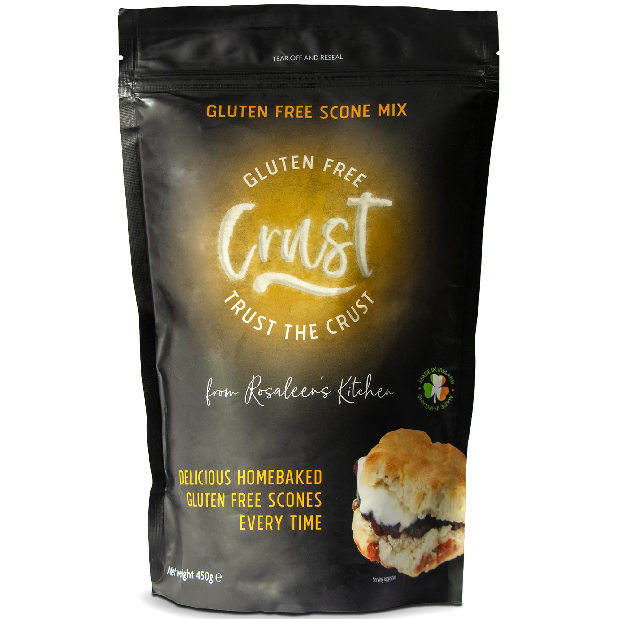 Gluten Free Scone Mix by CRUST - Easy-to-Bake Fluffy, Buttery Scones Fresh from the Oven - Delicious Gluten Free Snacks - Add Sweet or Savoury Fixings - 450g Package Scone Mix Makes 8 Large Scones