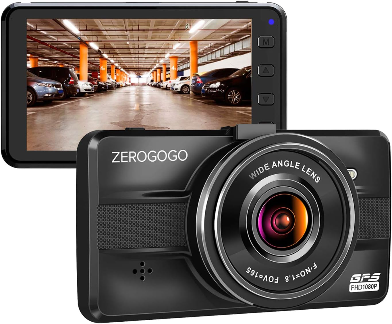 Zerogogo R1 Dash Cam FHD 1080P Car Driving Recorder with GPS, 3" IPS Screen, Parking Guard, G-Sensor, WDR, Night Vision, w/Sony Exmor Sensor, Motion Detection, Metal Shell Dashcams for Cars