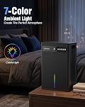 101OZ Déshumidificateurs pour la maison,3L Réservoir d'eau, 12-84 heures minuterie7-Color LED Lumière, arrêt automatique,35dB Déshumidificateur silencieux parfait pour la chambre,Salle de bains,Basement