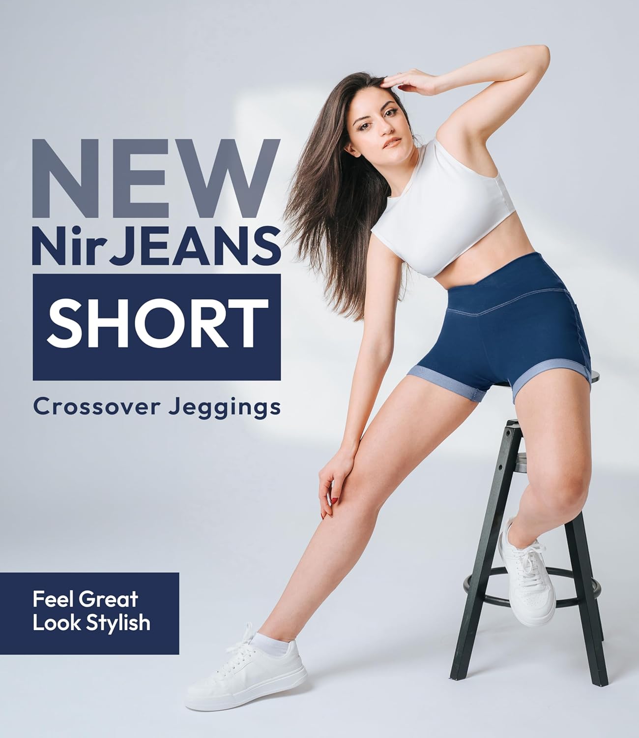 NirJEANS Women's Short Jeggings - Sexy Jeans Shorts for Women, High Waisted Crossover Women's Jeggings Booty Shorts for Women - Image 2