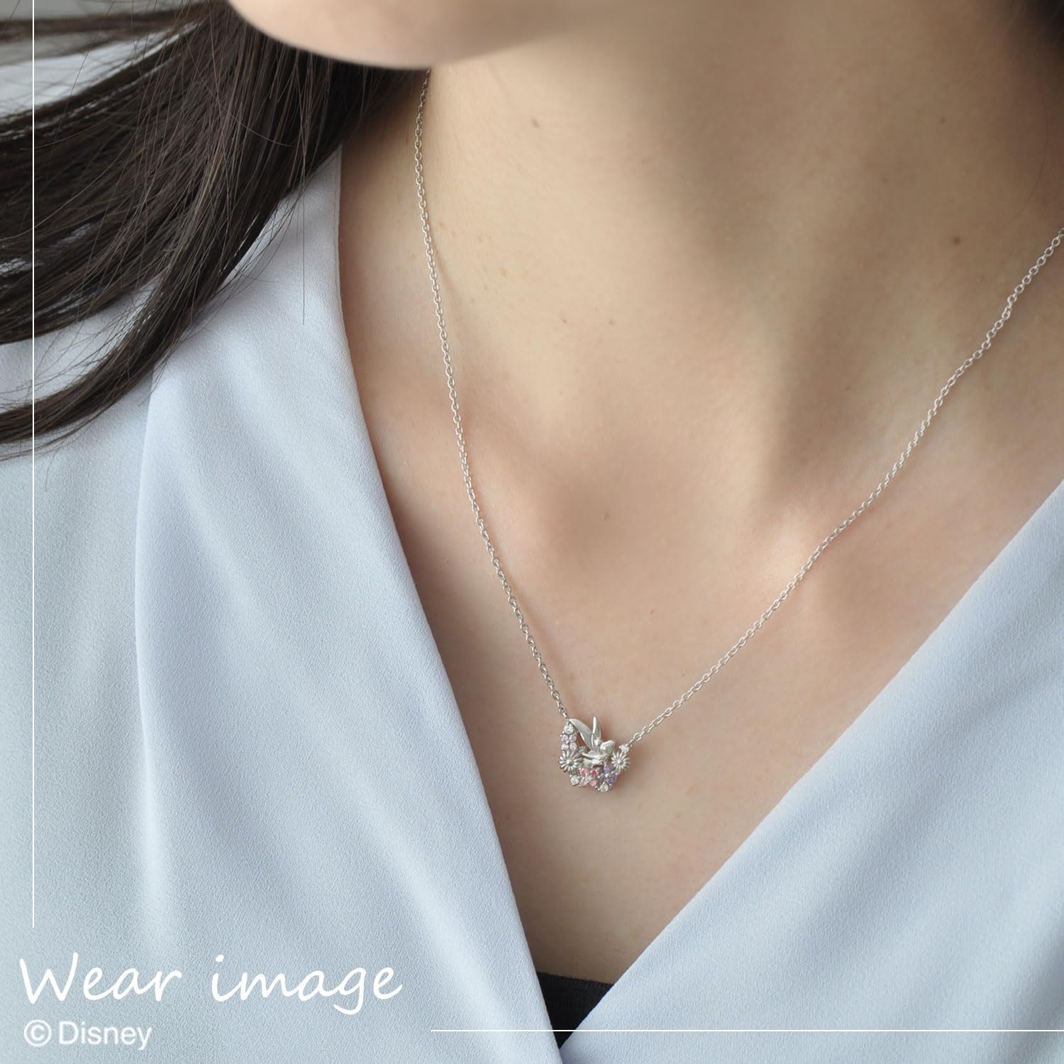 [ディズニー]Disney ティンカー・ベル シルバー ペンダント ネックレス キュービックジルコニア(VPCDS20132)
