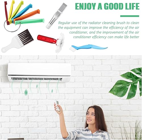 Miniatura 7 de CHENGU Juego de 5 limpiadores de aletas de aire acondicionado, 3 peines de aletas diferentes, enderezador de aletas y 2 condensadores de cepillo
