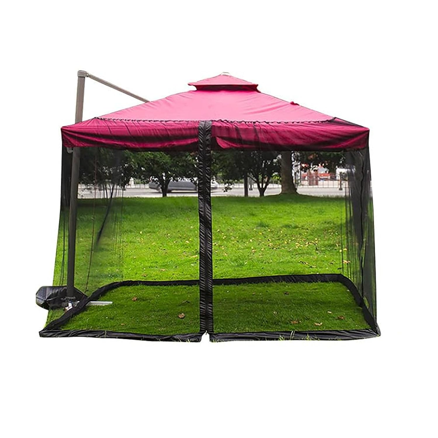 Moustiquaire Parasol Carré de 3X3 m pour Jardin Exterieur Gazebo (Noir) | Moustiquaire pour parasol déporté, Protection insectes pour parasol, Moustiquaire rectangulaire de jardin, table