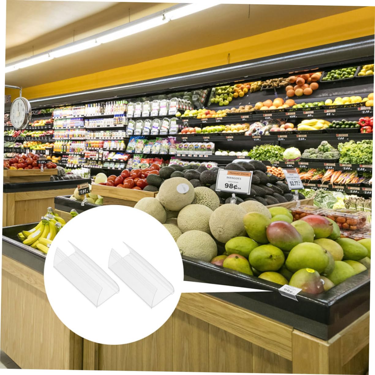 STOBOK 5 Sätze Regaletikettenhalter Einzelhandelsdisplay Inhaber Supermarkt-preisschildhalter -preisschildhalter Preisanzeigeschild Schilderständer Pvc Transparent Stück * 5