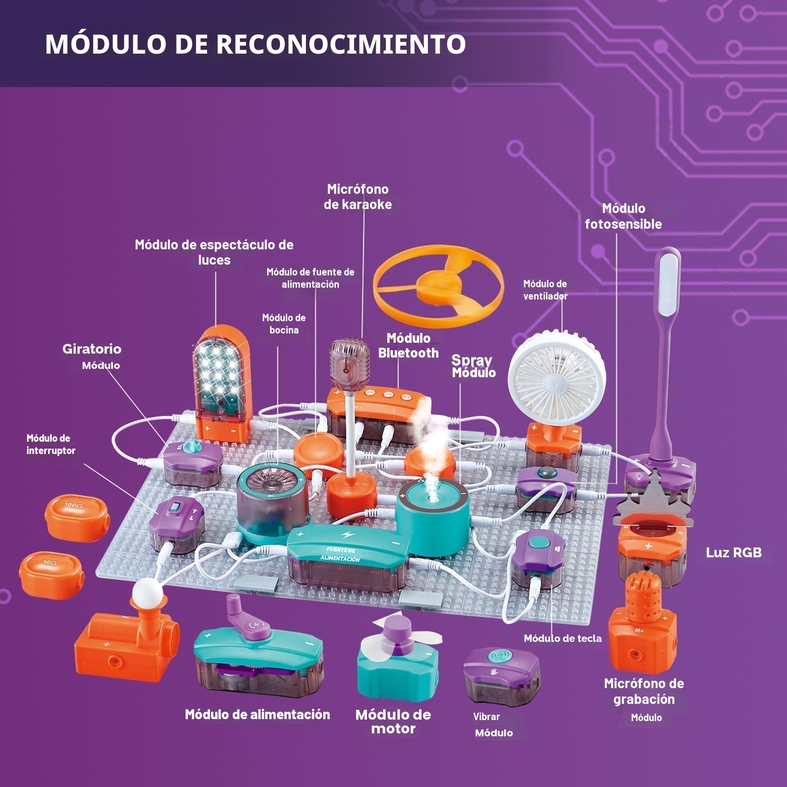 Caja de construcción electrónica de 3 | 150 experimentos y 53 componentes, Juguetes de física Stem con sensores de luz, micrófono, Juego de Aprendizaje de ingeniería eléctrica con Placas básicas