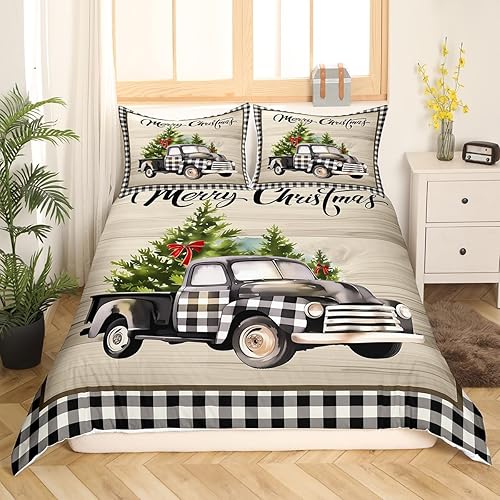 Vista 267 de Juego de funda de edredón rosa de Navidad para niñas, tamaño matrimonial, lindo juego de ropa de cama de dibujos animados de pingüino de Papá Noel