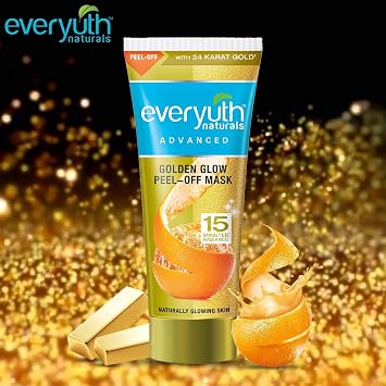 Everyuth Golden Glow Peel-Off Mask With 24K Gold (30gms 03qty), For instant Fairness and Golden Glow