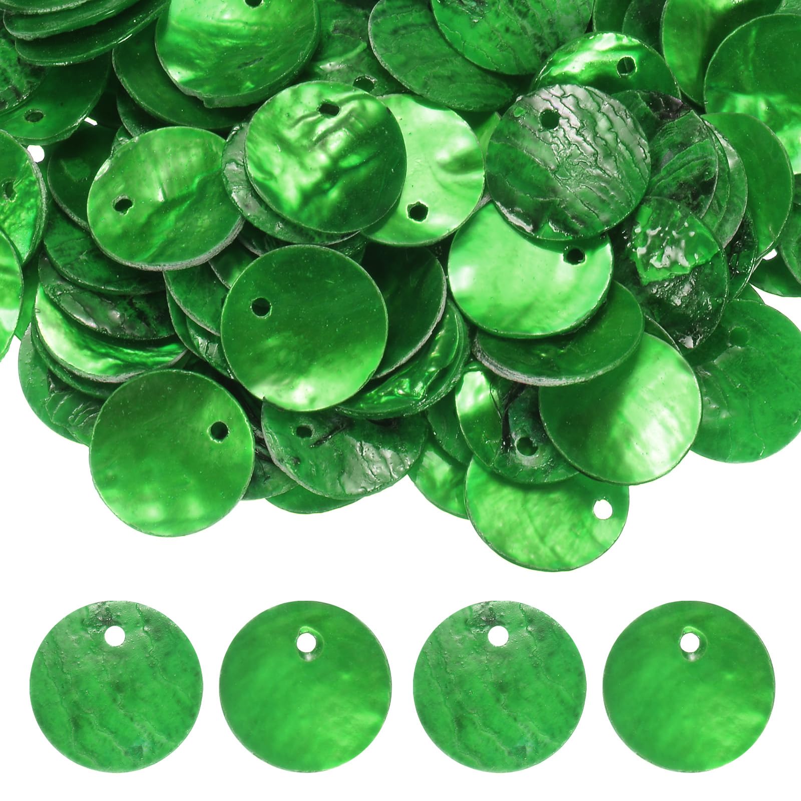 M METERXITY 80-Pack Flat Round Shell Coin Drop Charm Beads