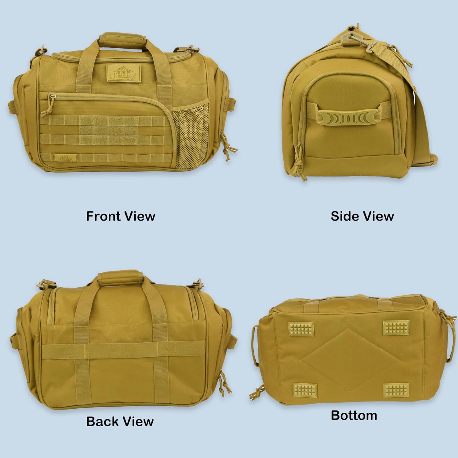 APRlLBAY Gym Bag Large Size 43L Training Bag Traveling With Luggage Strap Equipment Bag Tactical Military Duffel for Men&Women Basketball Football Weekender,Sports Bag Sturdy (Khaki)