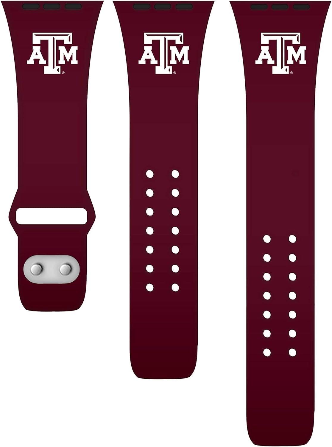 Affinity Bands Texas A&M Aggies Silicone Sport Band compatible with Apple Watch (42/44/45/49mm (46mm Series 11) Maroon)