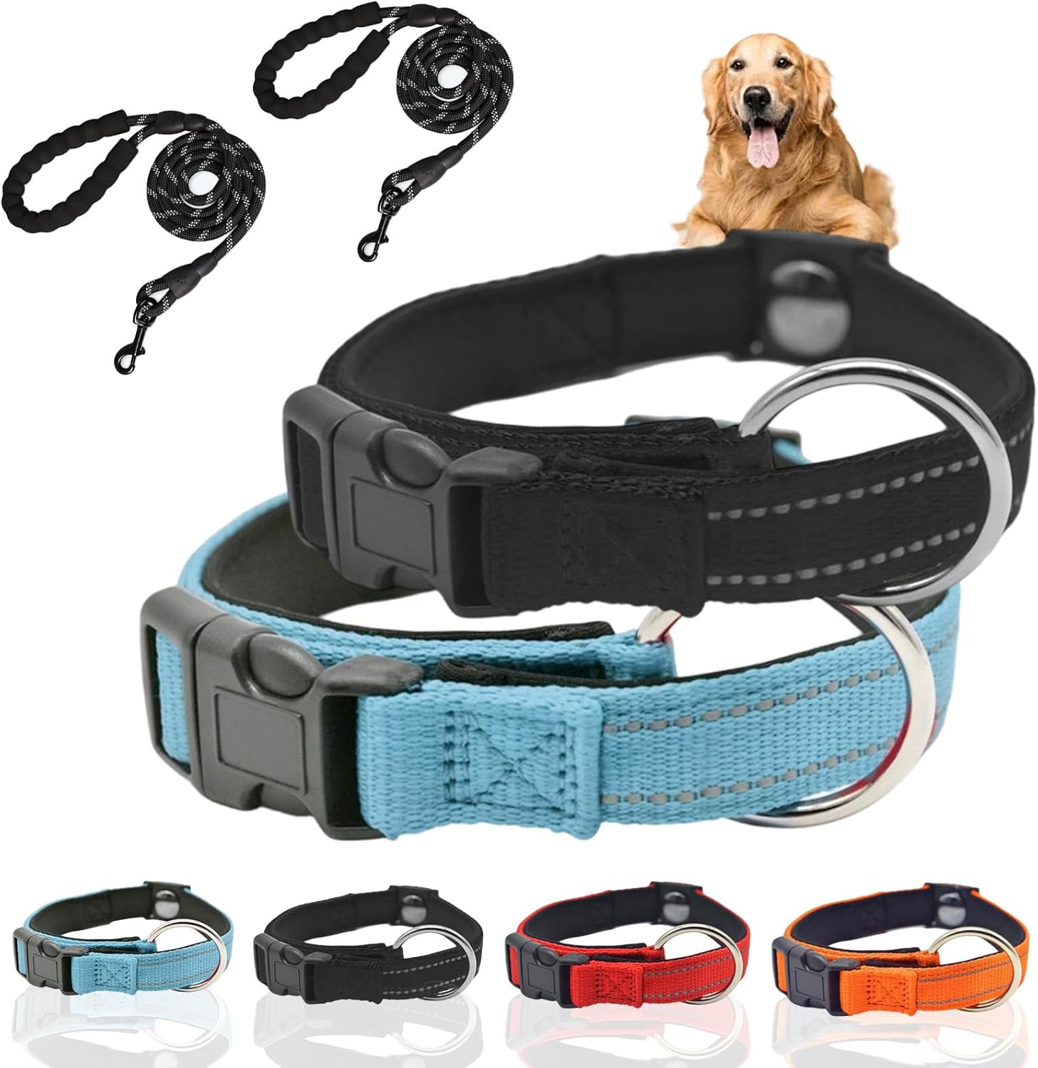 Magnetic Dog Collar,Double-Layer Fabric,Adjustable Breathable and Reflective Design,Fit Dogs and Cats of Different Sizes,Quickly & Easily Restores Mobility (bl+bl)