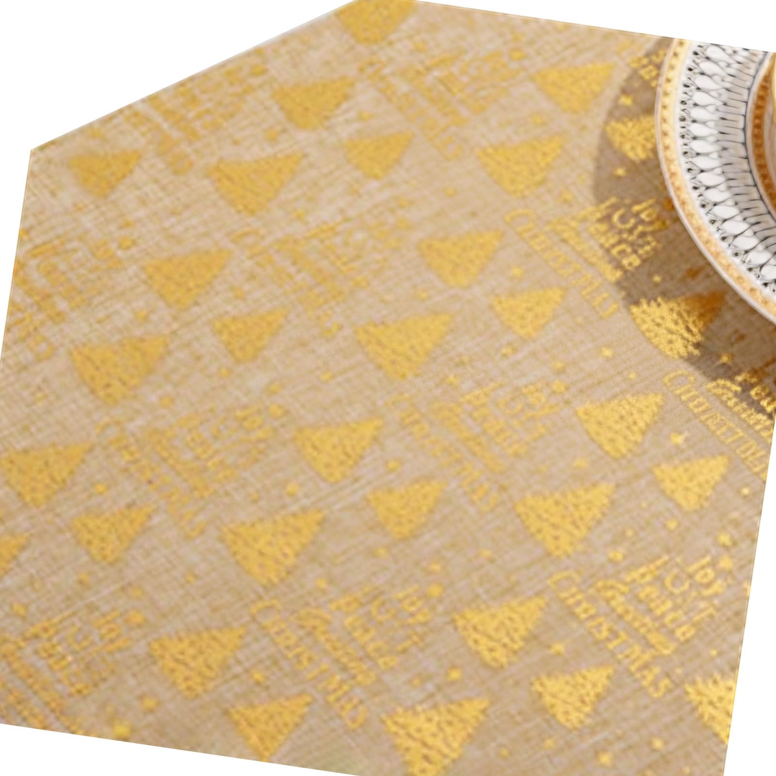 Jazuaiao Holiday Tablecloth Linen Stain Decorative Cover for Home Holiday Table Runner