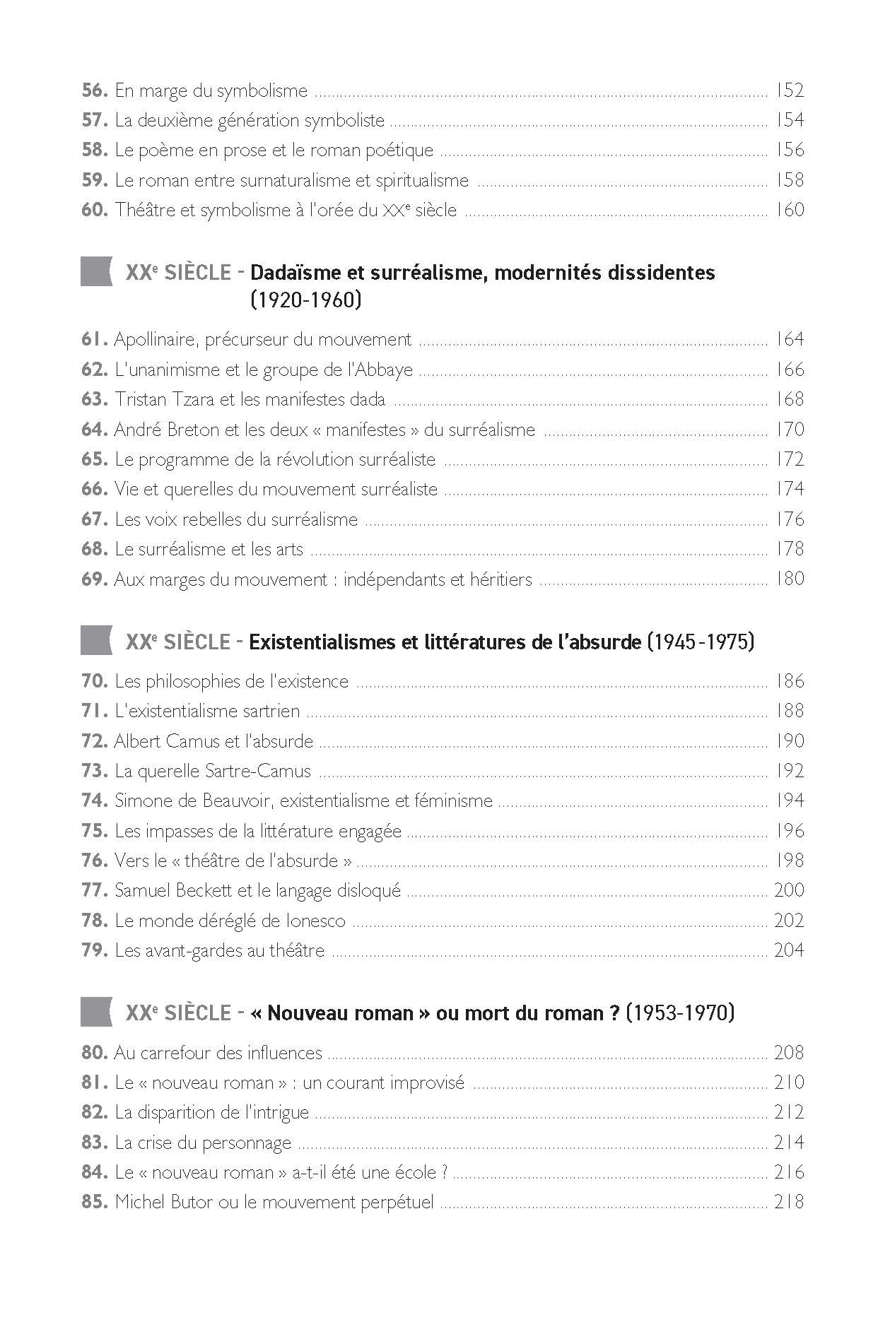 100 fiches sur les mouvements littéraires