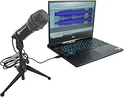 Rockville Z-STREAM Microfone Condensador USB para Computador Youtube Zoom Podcasting Gaming Skype Twitch Streaming Home Studio Gravação Laptop Microfone Desktop com tripé + Para-brisa