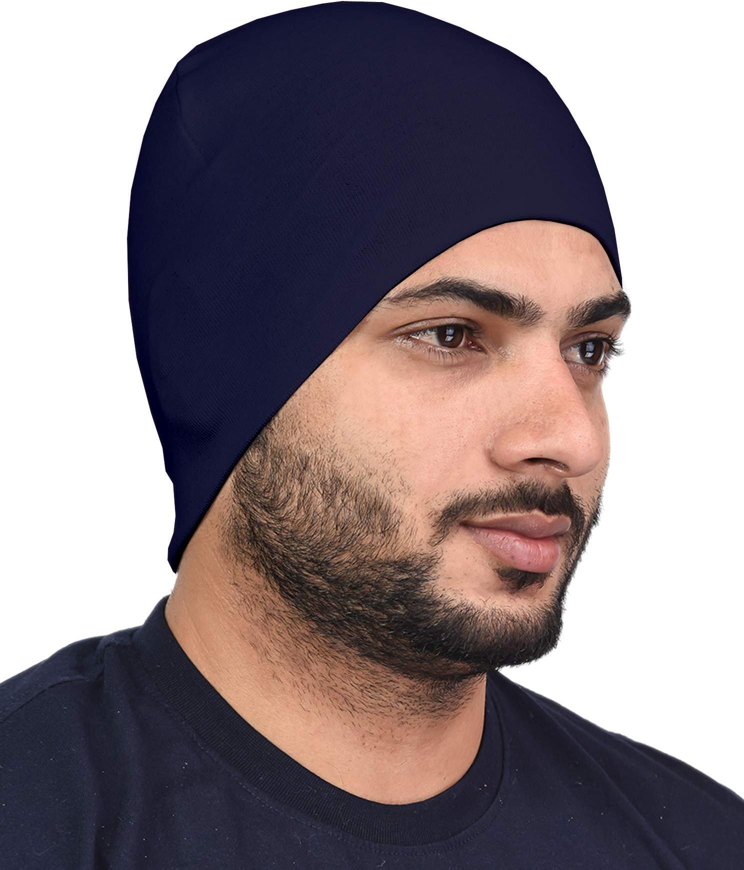 SHAUNMen's Cotton Lycra Skull Cap (Multicolor_Free Size) (Pack of 1)