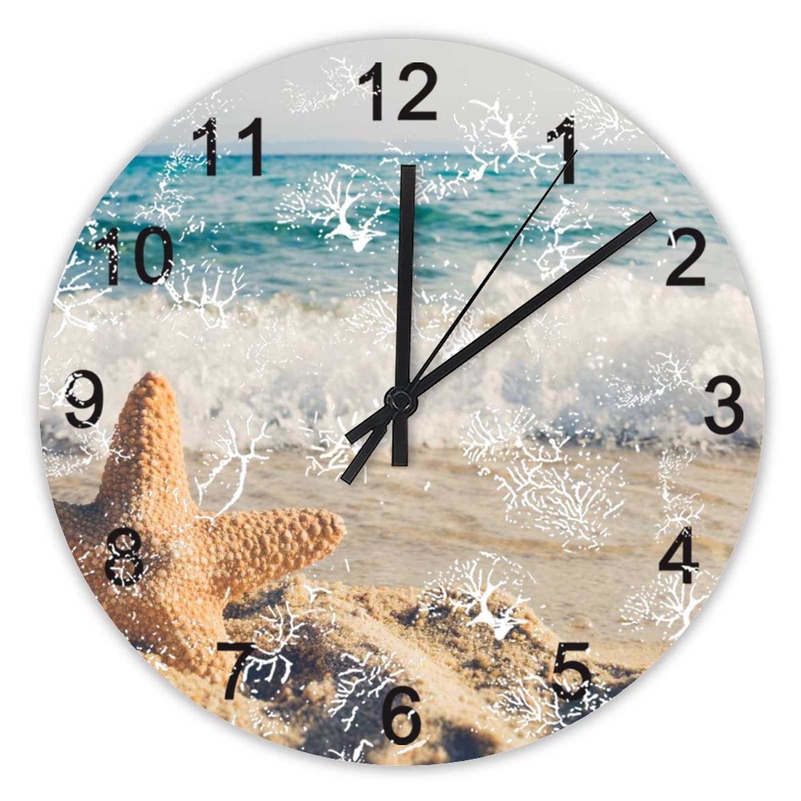 Horloge murale décorative vagues et sable pour embellir la cuisine et le salon