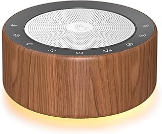 Kipcush White Noise Machine with Night Light – Nursery Sound Machine with Soft Non-Glare Lamp, 30 Soothing Sounds, 8 Color Lights, Up to 8-Hour Timer for Baby & Adults