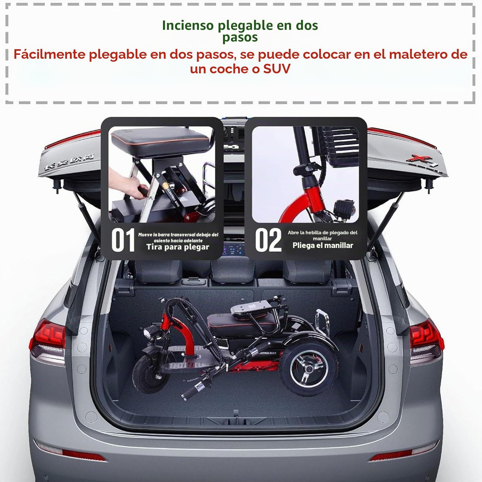 Scooter de movilidad plegable,Scooter electrico discapacitados Es muy adecuado para personas discapacitadas y personas mayores,Equipado con batería de 20 Ah Mayores Fácil de operar(Rojo)