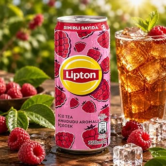 Lipton Ice Tea Raspberry Flavored Cold Tea Box 330 Milliliters