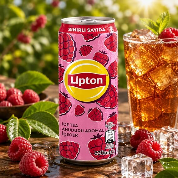 Lipton Ice Tea Raspberry Flavored Cold Tea Box 330 Milliliters