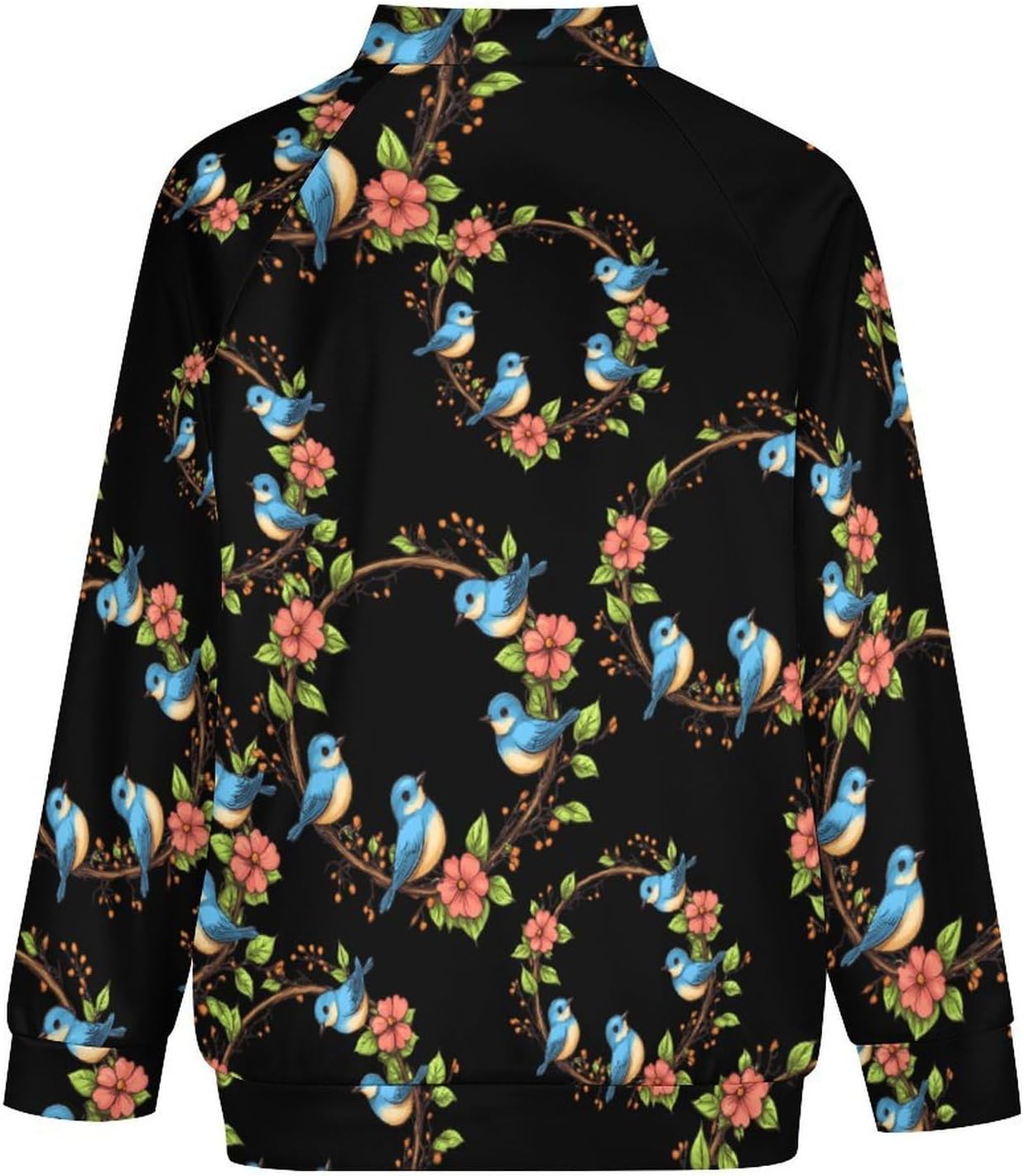 Blue Birds Men's Zip Up Sweatshirt Casual Sweater Jackets Long Sleeve Tops Lightweight Coat