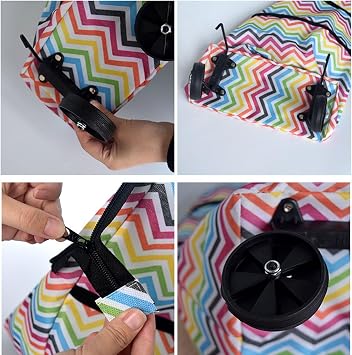 Foldable Shopping Bag with Wheels Oxford Cloth Reusable Portable Stair Climbing Grocery Cart for Travel Camping Storage Bag for Picnic Travel Car