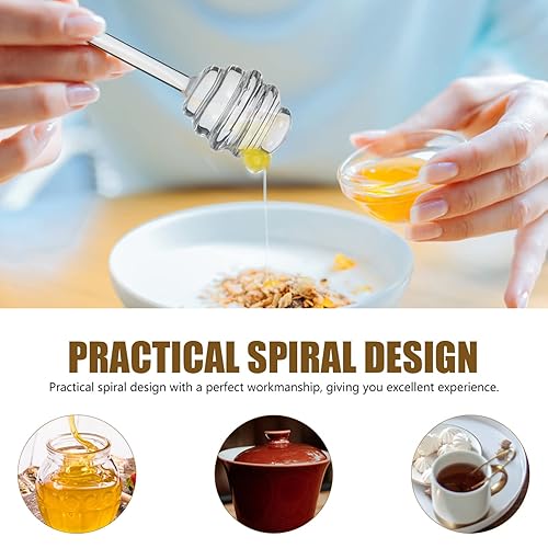 Miniatura 9 de Hemoton Mini miel miel agitador de vidrio mezclador multifunción miel servidor agitador