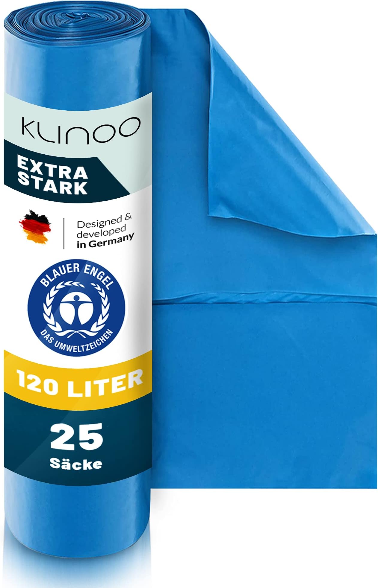 90 Liter Müllsäcke Robuste Müllbeutel 90L - Klar & Schwarz, Extra