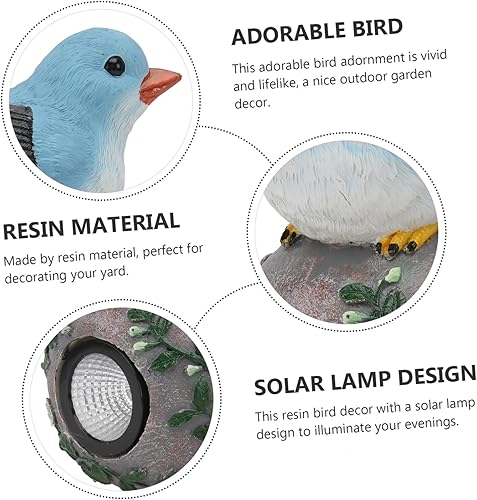 Miniatura 7 de Resina solar pájaro ornamento jardín decoración auto noche iluminación patio pájaro decoración patio paisaje luz solar ornamento