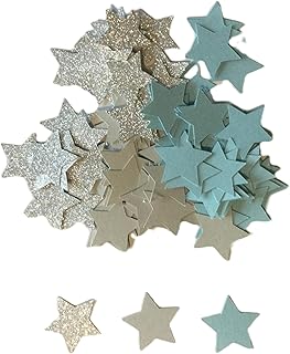 100 Twinkle Little Star, Blue Gray Silver Glitter Confetti, Baby Shower Confetti, Wedding Confetti, Bridal Shower, First Birthday Decor, Sip and See