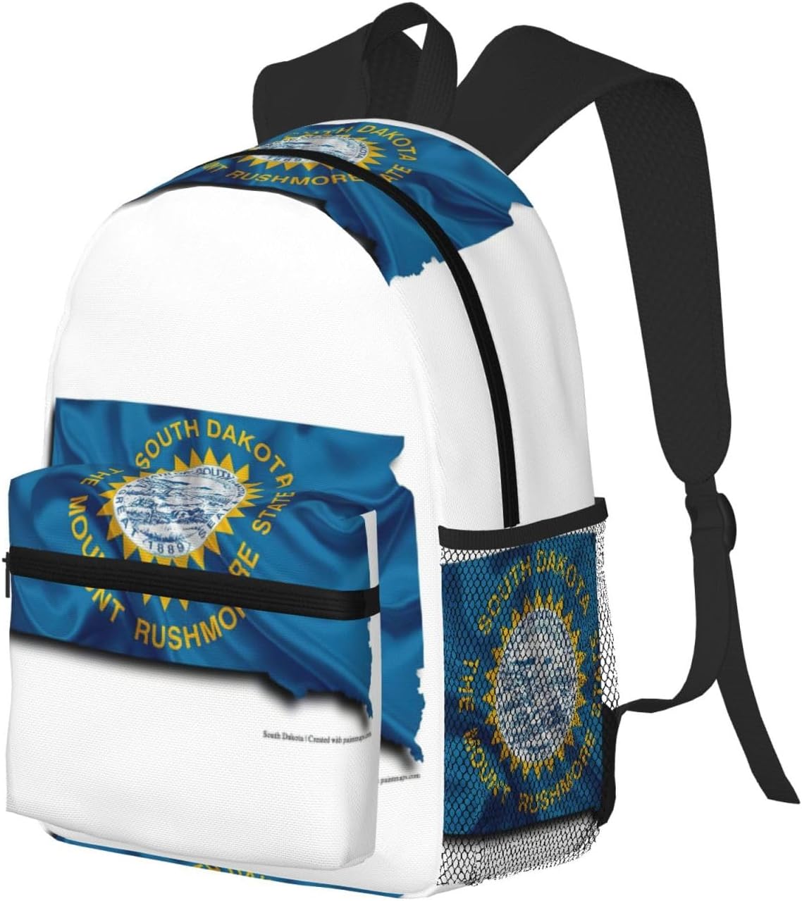 South Dakota Flag Map Backpack Large Sports Bag, Best for Basketball, Soccer, Volleyball, Swim, Gym, Travel