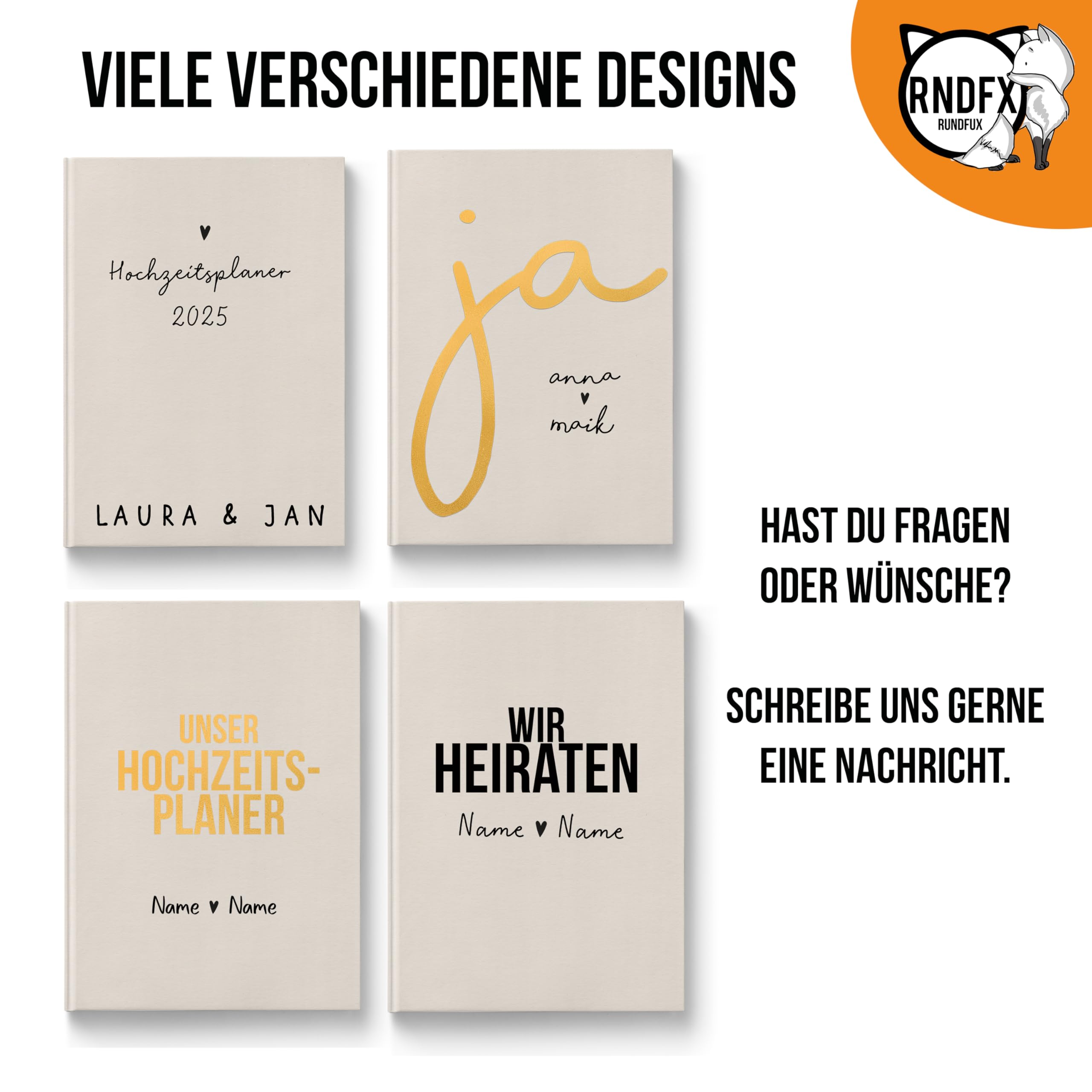 XXL Wedding Planner (JA-Design Gold) - Hochzeitsplaner extra Groß DIN A4 - Boho mit oder ohne Personalisierung 02
